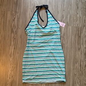 Wild Fable Striped Halter Mini Dress - Blue, Green, White